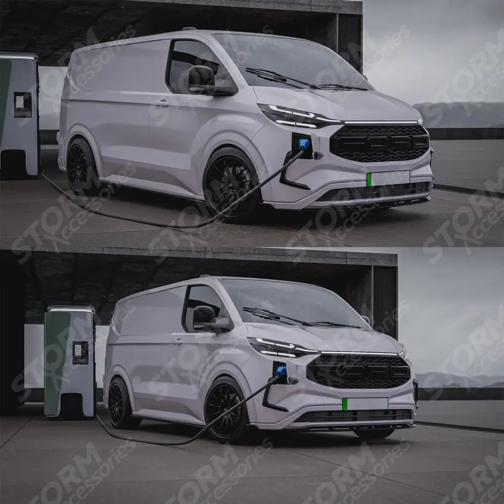 Front Aero Canard Loops In Gloss Black For Ford Transit E Custom & PHEV MK2 2024 on
