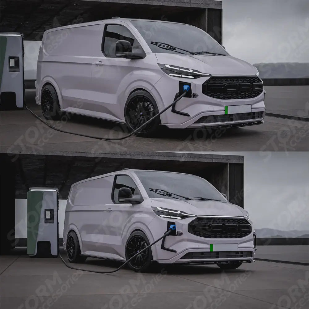 Front Aero Canard Loops In Gloss Black For Ford Transit E Custom & PHEV MK2 2024 on