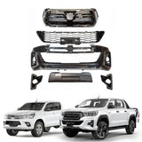 Front Bumper Conversion Invincible X Rocco Edition Set For Toyota Hilux Mk8 2016-2020