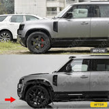 Front Bumper Lower Wide Body Canards In Gloss Black For Land Rover Defender L663 90 / 110 / 130 2020 On