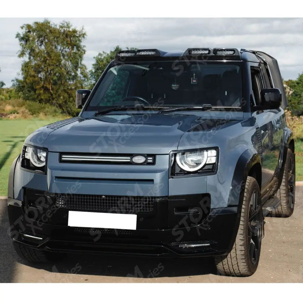 Front Bumper Splitter In Gloss Black For Land Rover Defender L663 90 / 110 / 130 2020 On