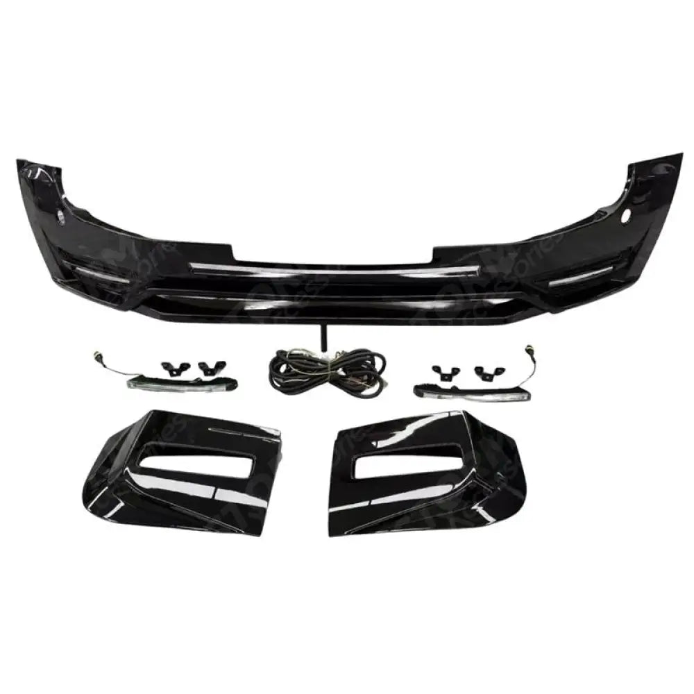 Front Bumper Splitter In Gloss Black For Land Rover Defender L663 90 / 110 / 130 2020 On