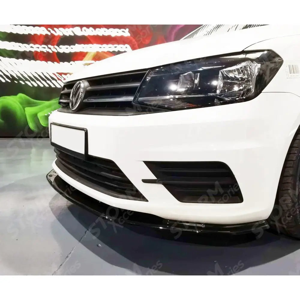 Front Bumper Spoiler Splitter Lip Gloss Black For Vw Caddy 2015 - 2020