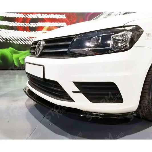 Front Bumper Spoiler Splitter Lip Gloss Black For Vw Caddy 2015 - 2020