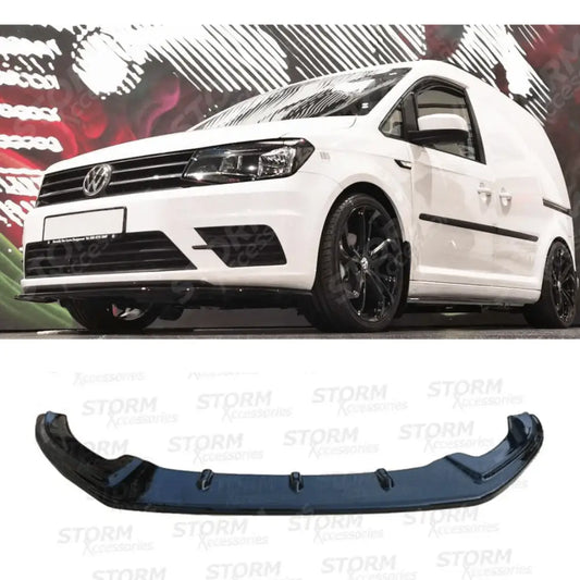 Front Bumper Spoiler Splitter Lip Gloss Black For Vw Caddy 2015 - 2020
