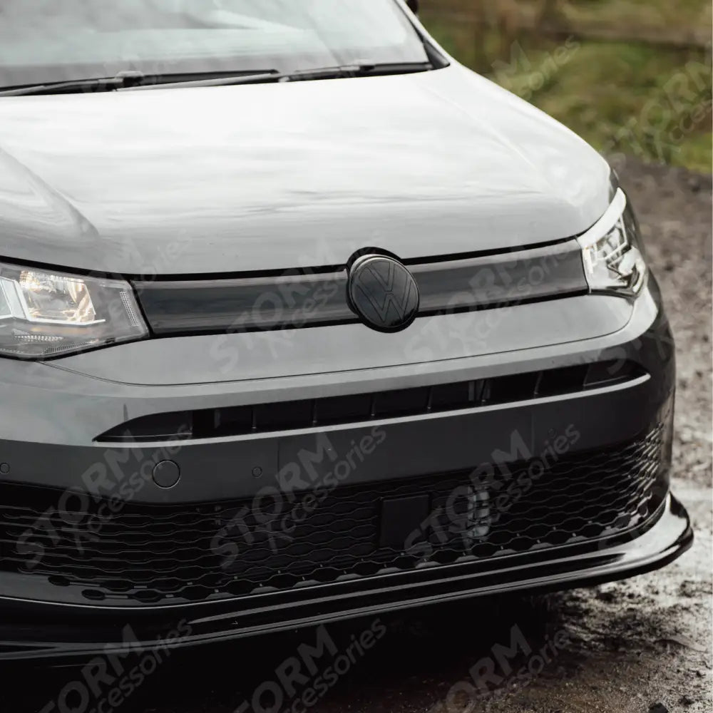 Front Bumper Spoiler Splitter Lip Gloss Black For Vw Caddy 2021 On