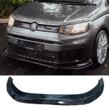 Front Bumper Spoiler Splitter Lip Gloss Black For Vw Caddy 2021 On