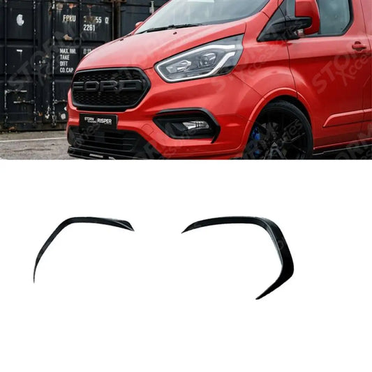 Front Canards In Gloss Black For Ford Transit Custom Mk1 Facelift 2017-2023 - Trims