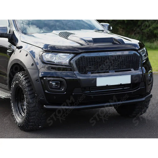 Front City Spoiler Bar Black For Ford Ranger T6 Single Deck 2012 - 2022