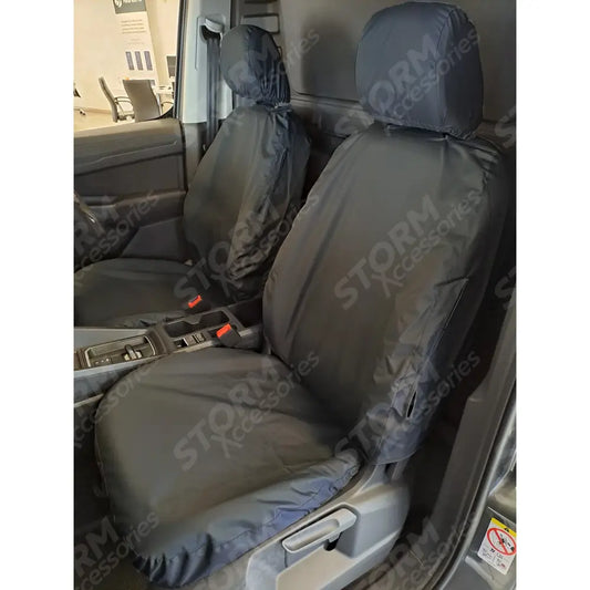 Front Driver And Passenger Seat Covers Black No Armrests For Ford Connect 2024 On