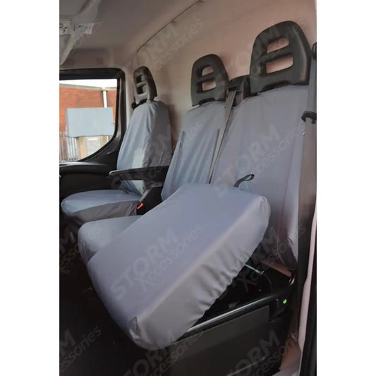 Front Driver And Passenger Seat Covers Grey For Iveco Daily 2014-2022