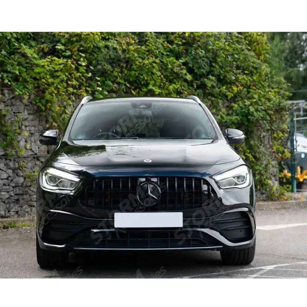 Front Grill Panamericana Gt-r Style All Black For Mercedes Gla X247 2020+