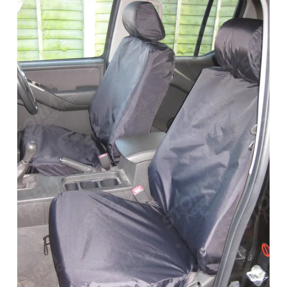 Front Pair Seat Covers Black For Nissan Navara D40 2005-2016