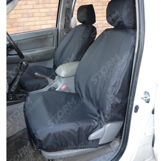 Front Pair Seat Covers Black For Toyota Hilux 2005-2016