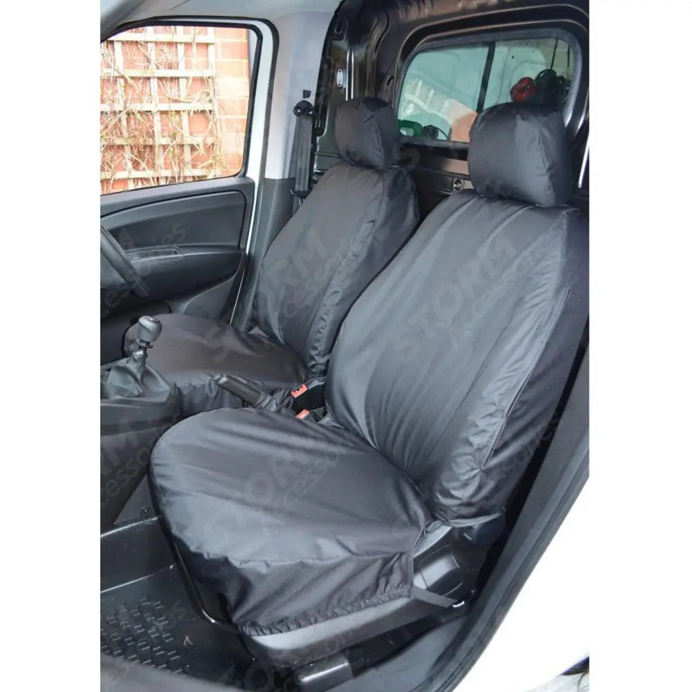Front Pair Seat Covers Black For Vauxhall Combo 2012-2018