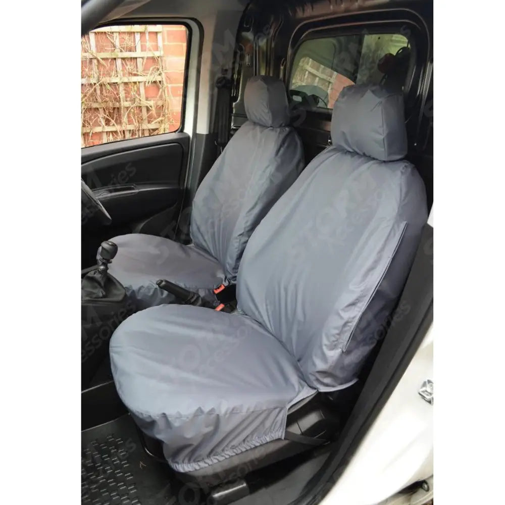 Front Pair Seat Covers Grey For Vauxhall Combo 2012-2018