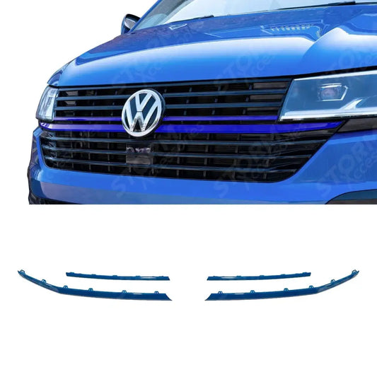 Grille Upper Lower Clip In Trim Choose Colour For Vw T6.1 Transporter Front Radiator Badged Blue