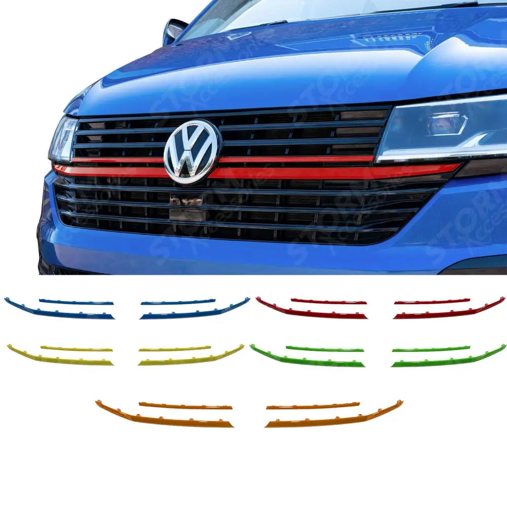 Grille Upper Lower Clip In Trim Choose Colour For Vw T6.1 Transporter Front Radiator Badged