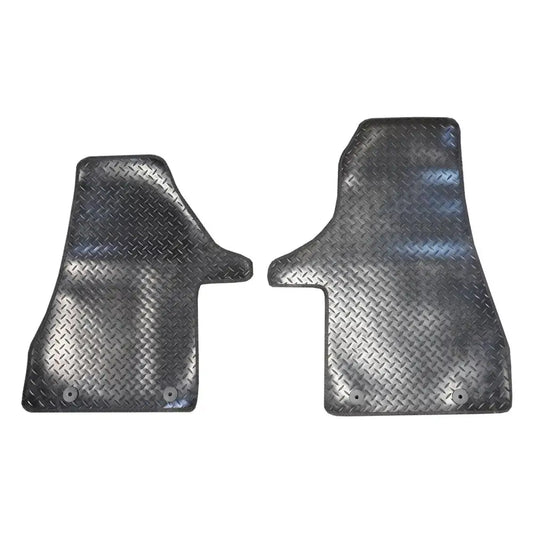 Front Rubber Floor Mats 2pc Black For Vw Transporter T6.1 2019 - 2024