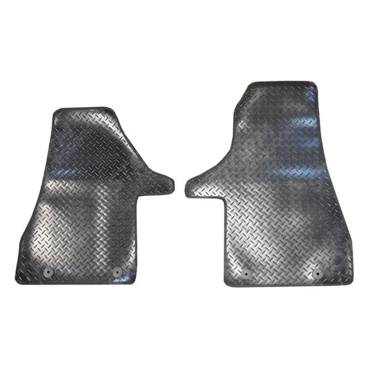 Front Rubber Floor Mats 2pc Black For Vw Transporter T6.1 2019 - 2024