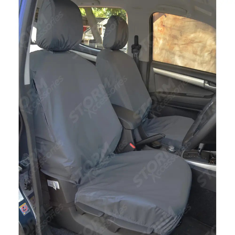 Front Seat Covers Pair Black For Isuzu D-max 2012 - 2021