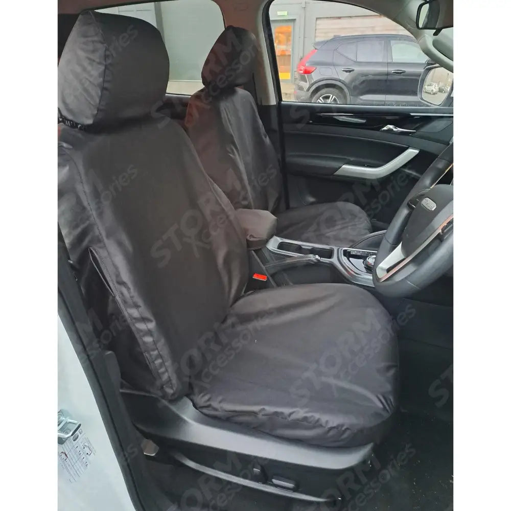 Front Seat Covers Pair Black For Maxus T90 2022+ Double Cab