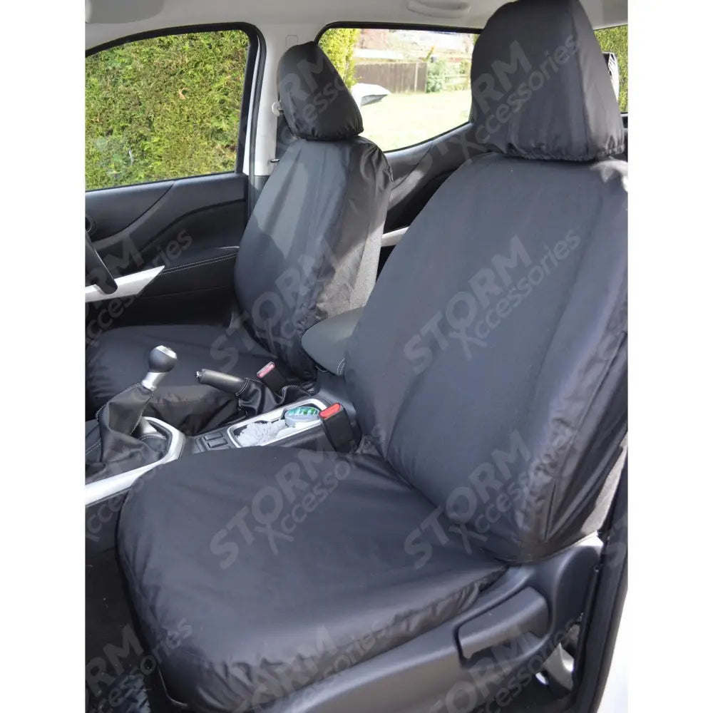 Front Seat Covers Pair Black For Nissan Navara Np300 2016 On