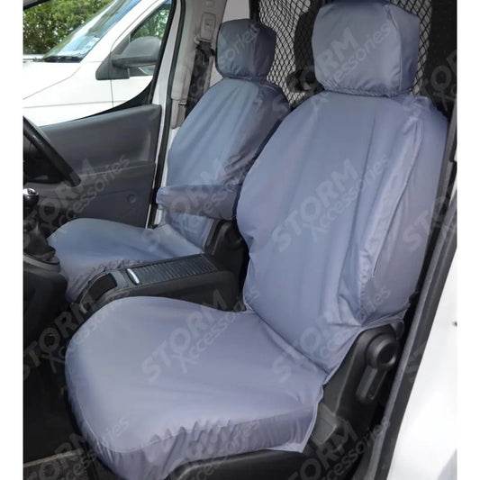 Front Seat Covers Pair Grey For Citroen Berlingo Peugeot Partner 2008-2018