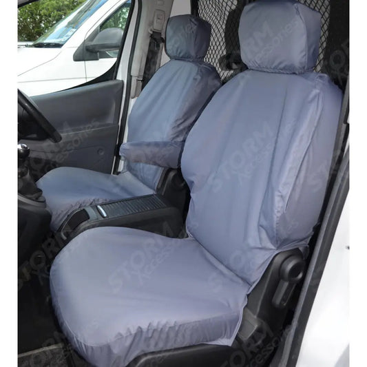 Front Seat Covers Pair Grey For Citroen Berlingo Peugeot Partner 2008-2018