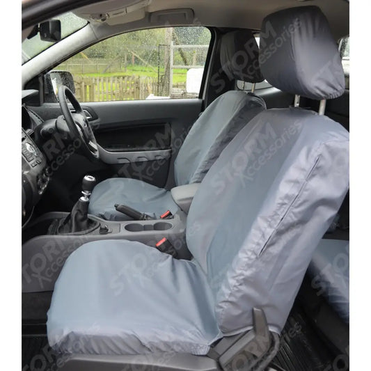 Front Seat Covers Pair Grey For Ford Ranger 2012-2022