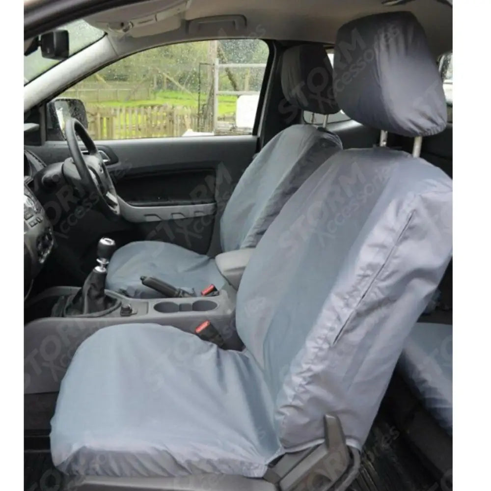 Front Seat Covers Pair Grey For Ford Ranger Raptor 2019 On