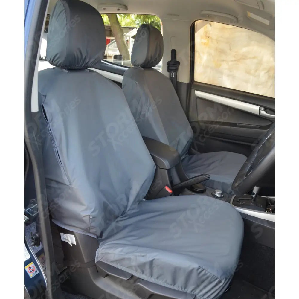 Front Seat Covers Pair Grey For Isuzu D-max 2012-2021