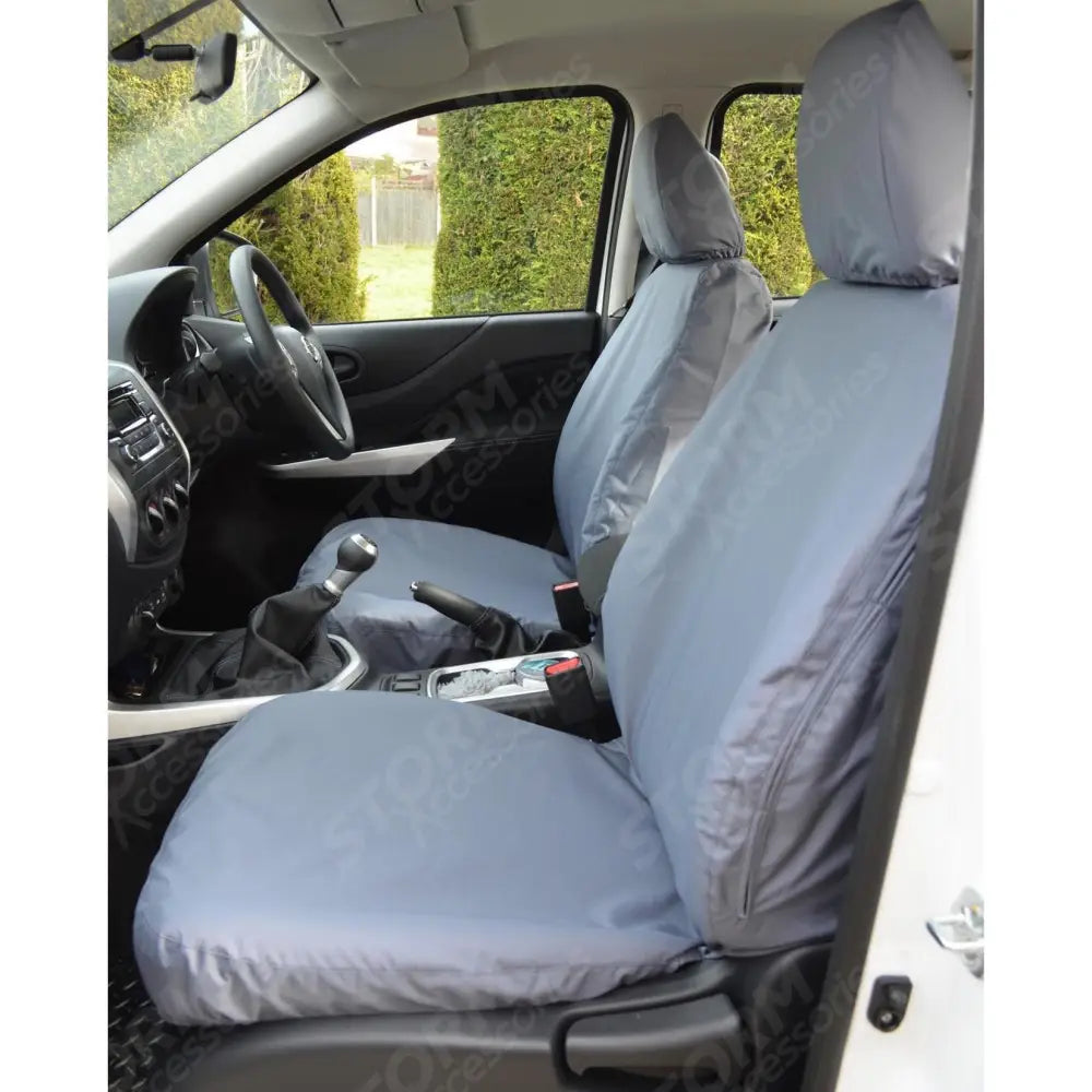 Front Seat Covers Pair Grey For Nissan Navara Np300 2016 On
