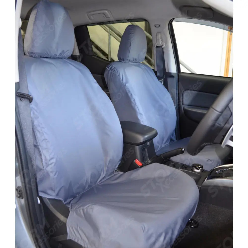 Front Seat Covers Pair In Grey For Mitsubishi L200 2015 On Mk7