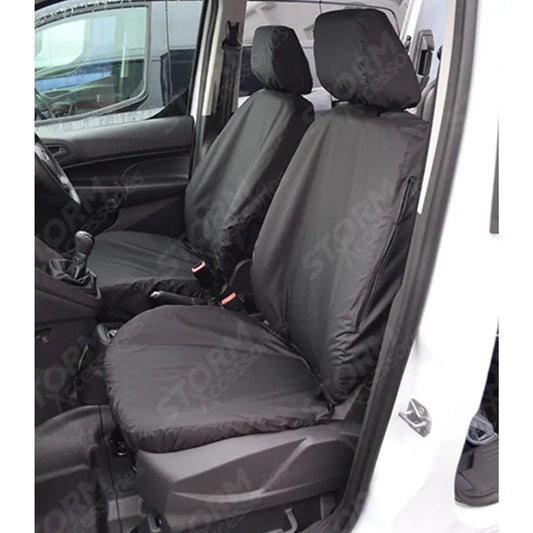 Front Single Pair Without Armrest Seat Covers Black For Ford Transit Connect Van 2018 On