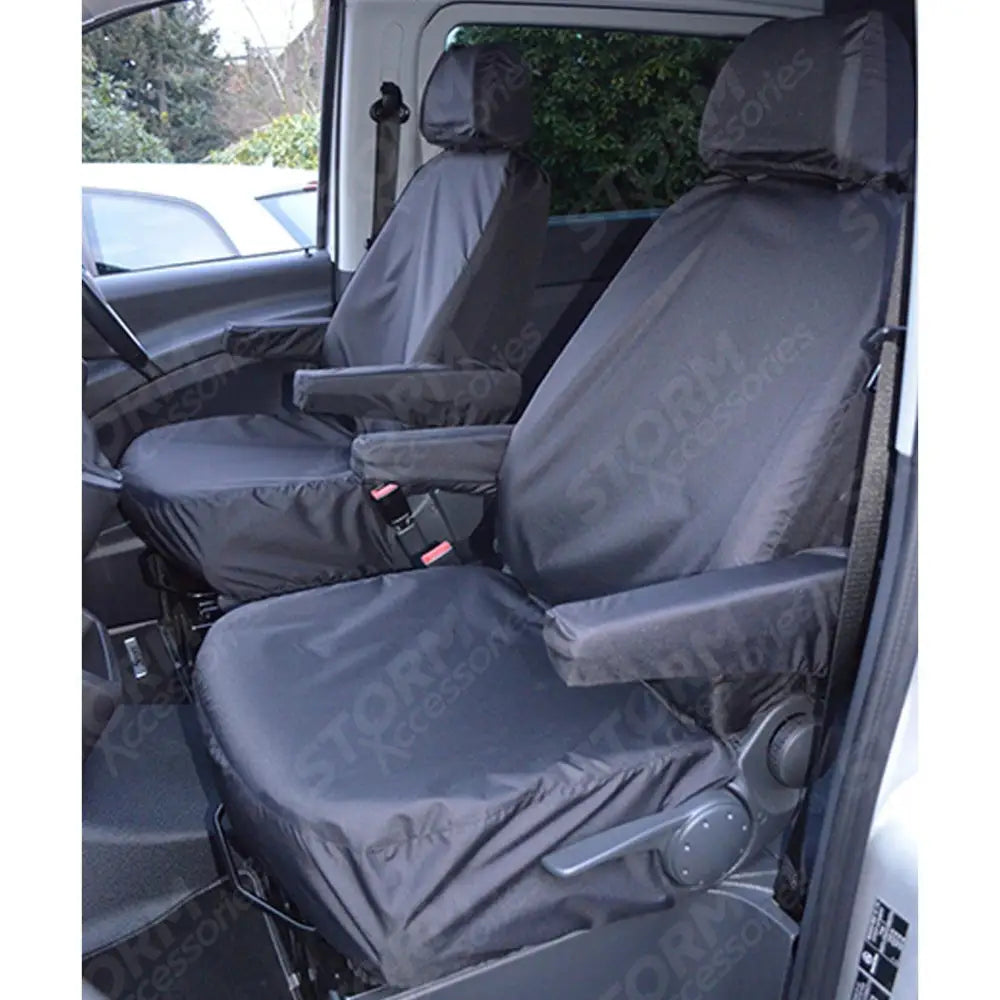 Front Single Seat Covers Black For Mercedes Vito 2003-2015
