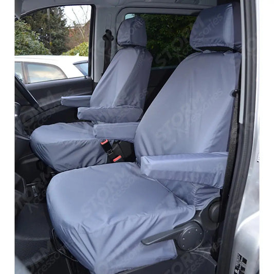 Front Single Seat Covers Grey For Mercedes Vito 2003-2015