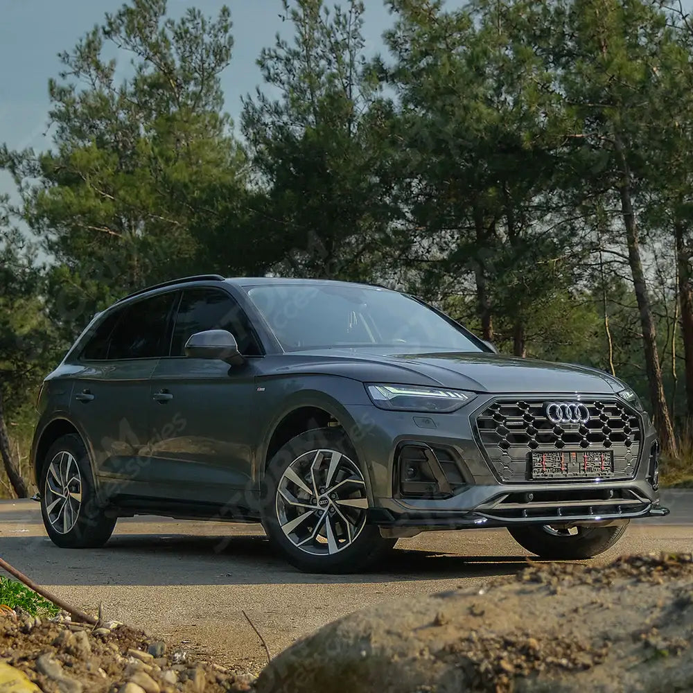 Front Splitter In Gloss Black For Audi SQ5 / Q5 S-Line Mk2 Facelift 2020-2024