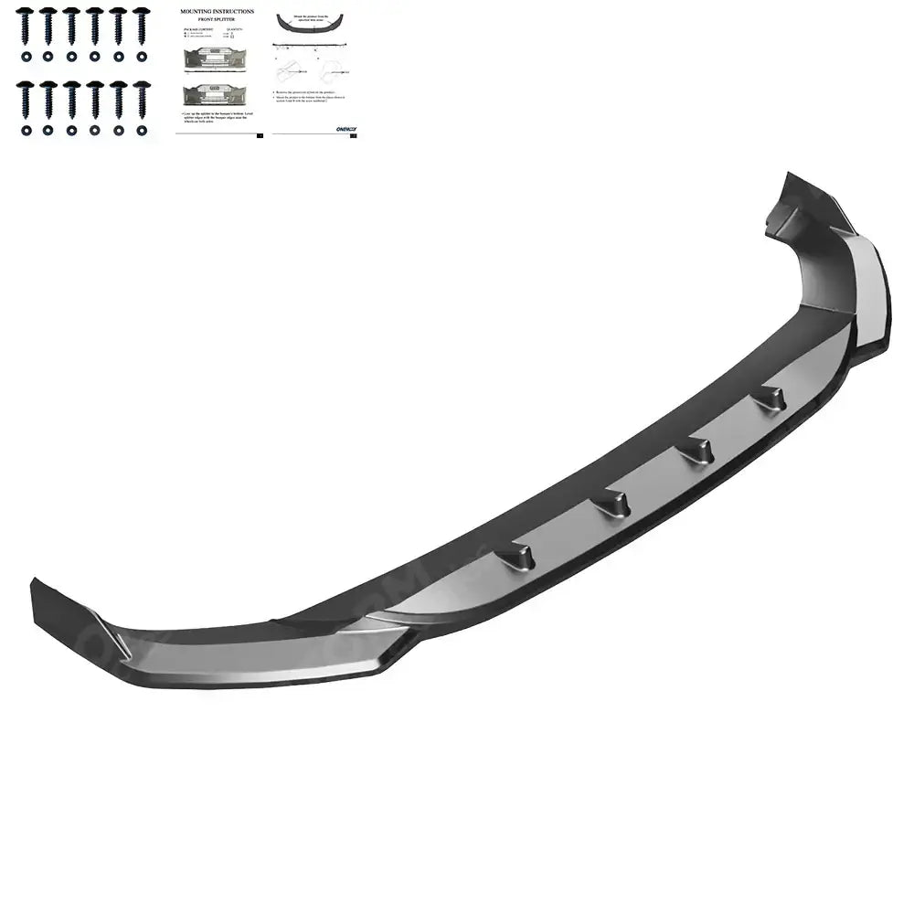 Front Splitter In Gloss Black For Audi SQ5 / Q5 S-Line Mk2 Facelift 2020-2024