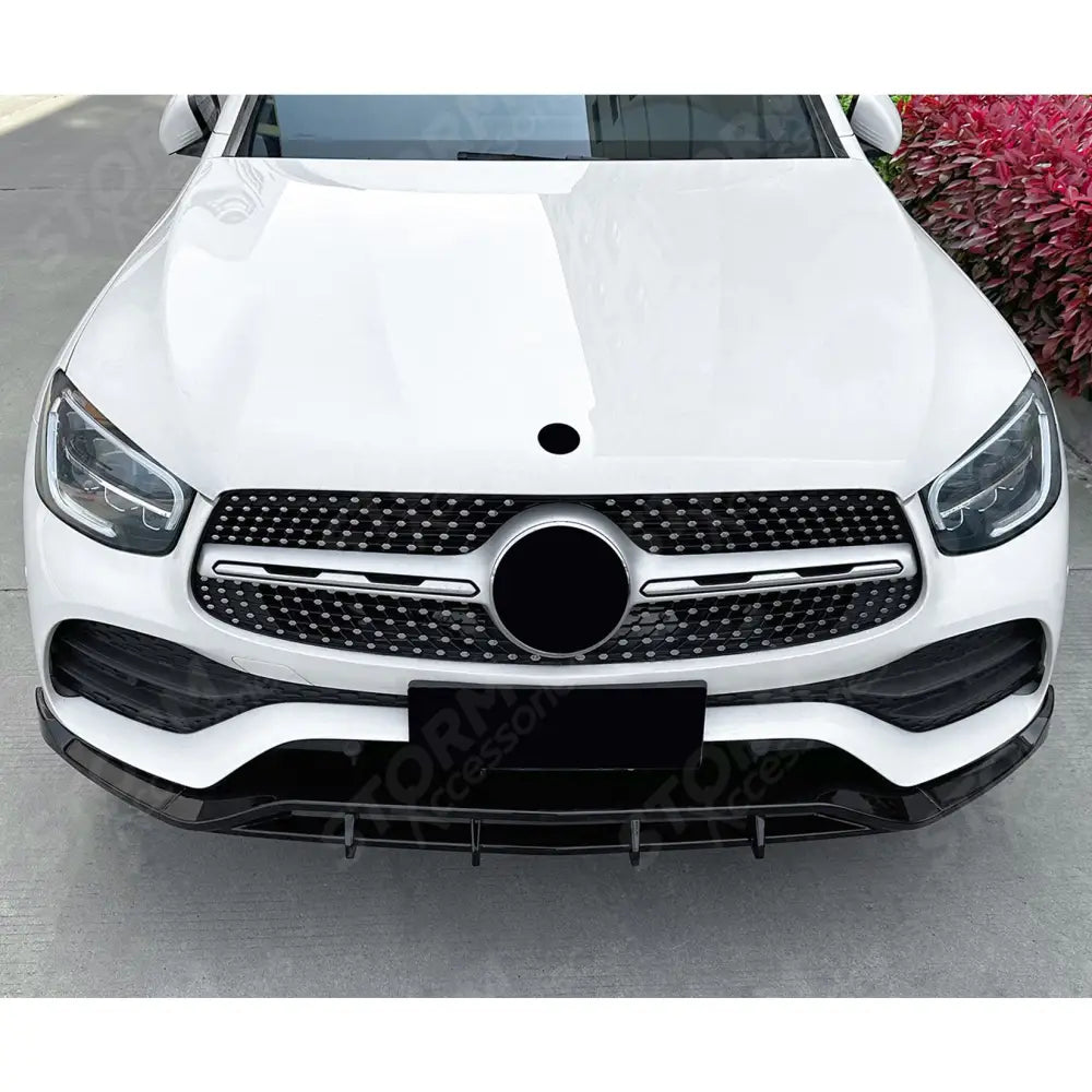 Front Splitter in Gloss Black For Mercedes GLC X253 Amg LINE Facelift 2020-2022