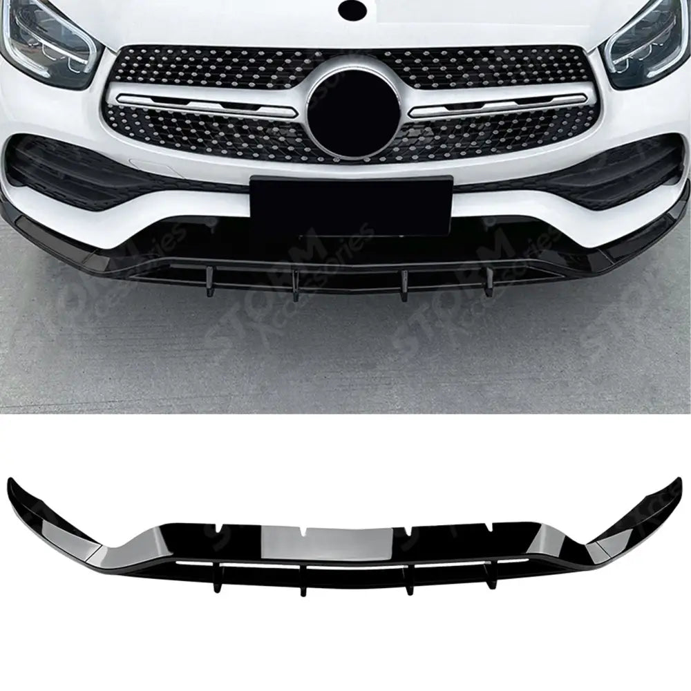 Front Splitter in Gloss Black For Mercedes GLC X253 Amg LINE Facelift 2020-2022