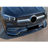 Front Splitter In Gloss Black For Mercedes GLE W167 C167 2019-2023 AMG Line Pre Facelift