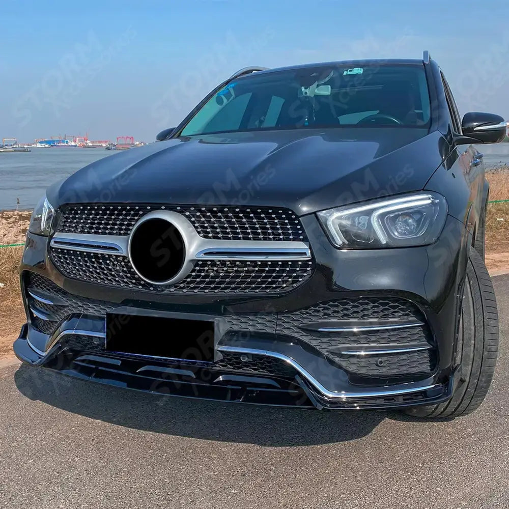Front Splitter In Gloss Black For Mercedes GLE W167 C167 2019-2023 AMG Line Pre Facelift