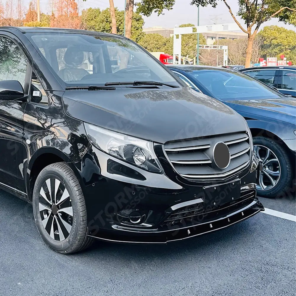 Front Splitter in Gloss Black For Mercedes Vito W447 Pre Facelift 2016-2023 - Front Splitter