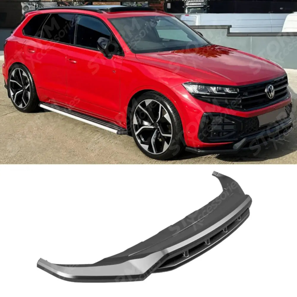 Front Splitter In Gloss Black For Volkswagen Touareg MK3 Facelift R Line 2023+