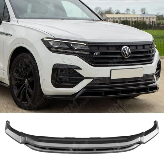 Front Splitter In Gloss Black For Volkswagen Touareg MK3 Pre Facelift R Line 2018-2023
