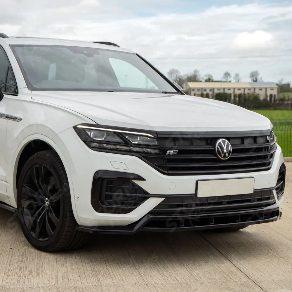 Front Splitter In Gloss Black For Volkswagen Touareg MK3 Pre Facelift R Line 2018-2023
