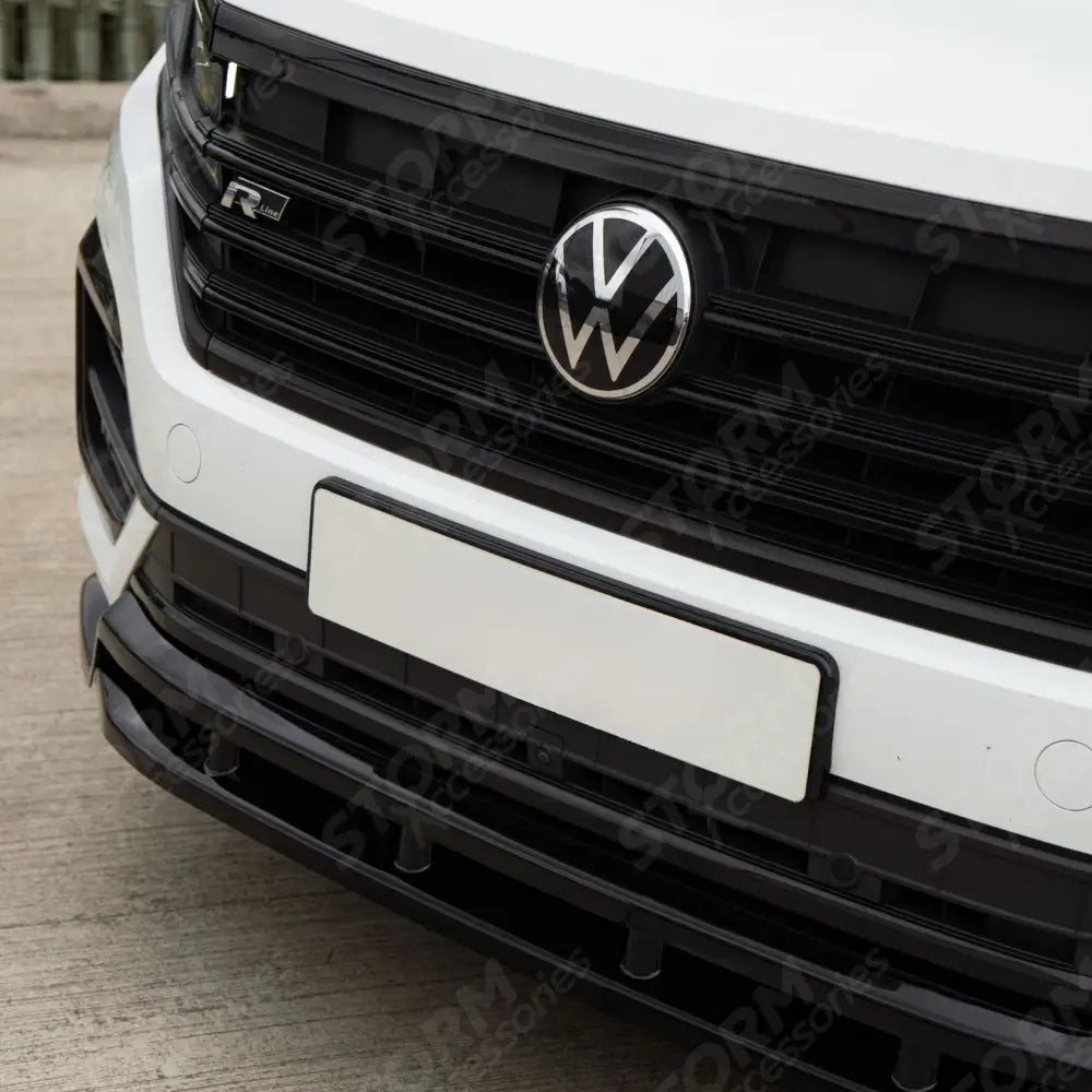 Front Splitter In Gloss Black For Volkswagen Touareg MK3 Pre Facelift R Line 2018-2023
