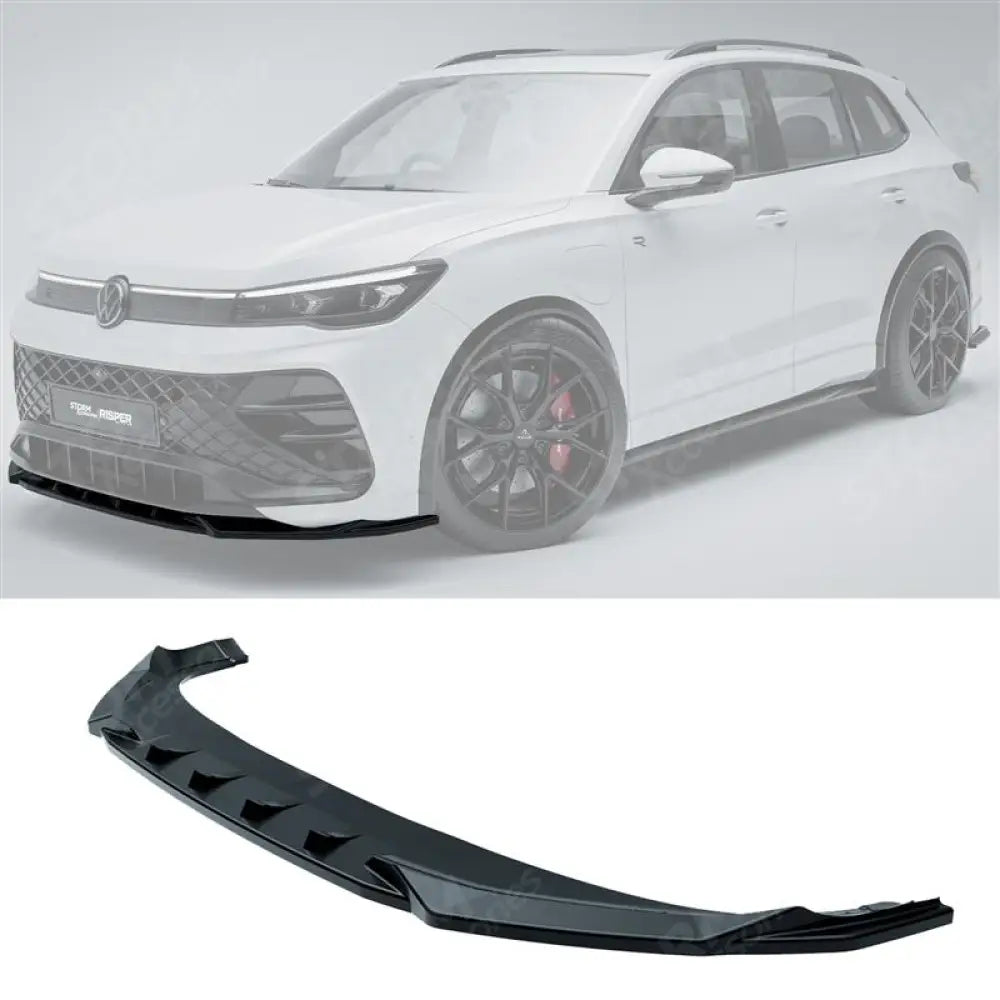 Front Splitter In Gloss Black For VW Tiguan R-Line MK3 2024 On
