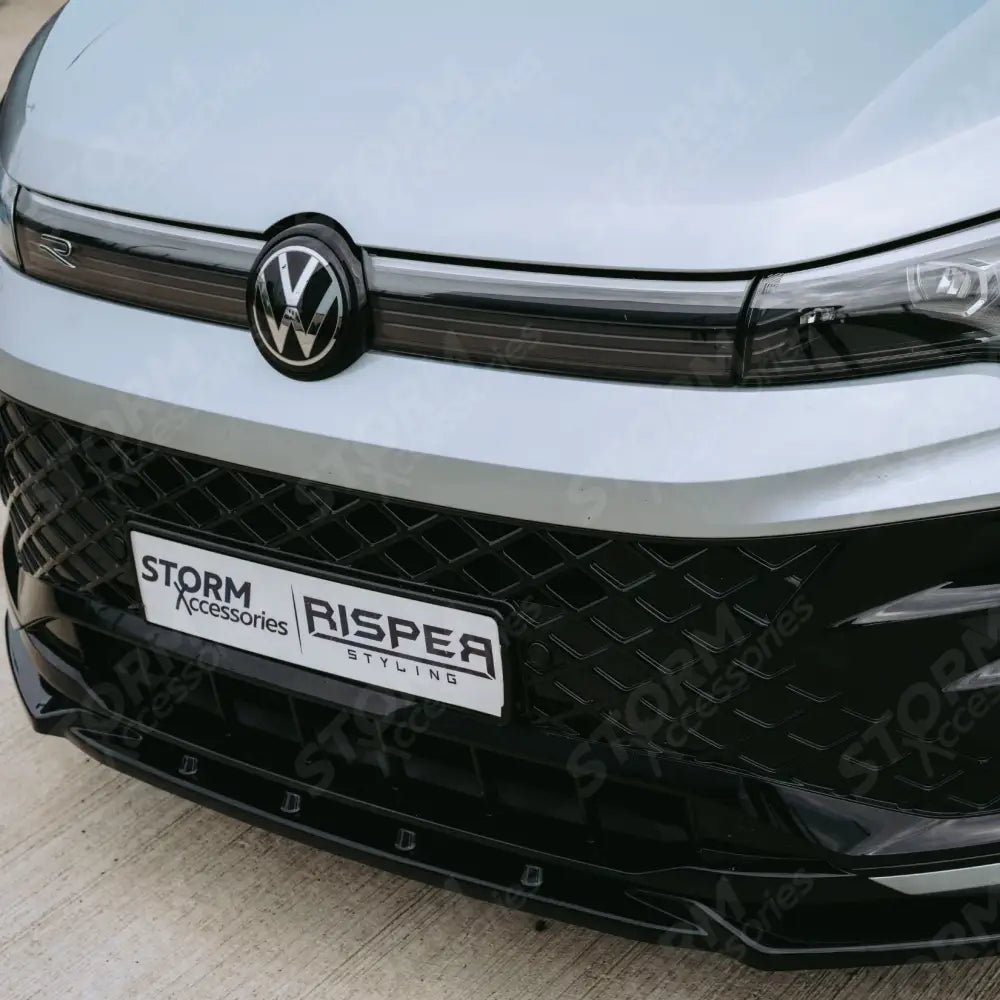 Front Splitter In Gloss Black For VW Tiguan R-Line MK3 2024 On